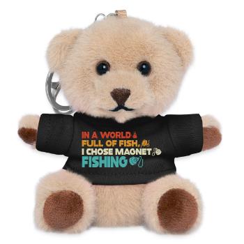 Neodym-Magnet zum Angeln, magnetischer Fischer - Teddy Schlüsselanhänger - Schwarz - Vorne