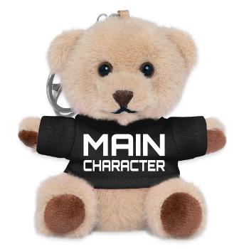 Main Character Gaming Saying - Teddy Keyring - black - Front