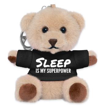 Schlaf ist meine Superkraft - Teddy Schlüsselanhänger - Schwarz - Vorne