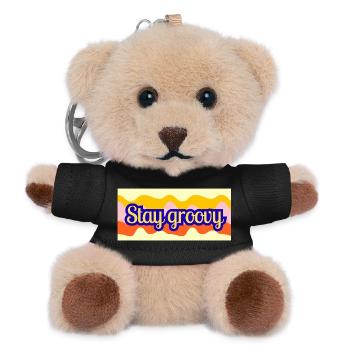 Stay Groovy Retro Wellen Design - Teddy Schlüsselanhänger - Schwarz - Vorne