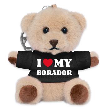 I Love My Borador Hund Besitzer - Teddy Schlüsselanhänger - Schwarz - Vorne