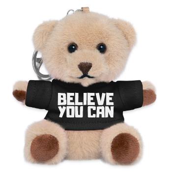 Glaube Du Kannst Es. Motivation Sport Erfolg Mut - Teddy Schlüsselanhänger - Schwarz - Vorne