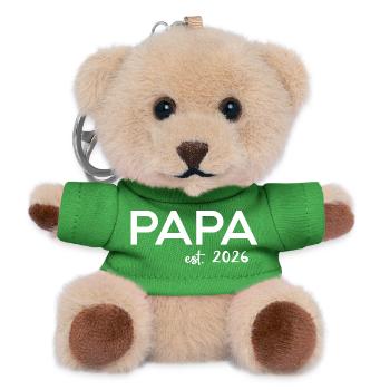 Papa 2026 Papa depuis 2026 Papa rétro 2026 - Porte-clés ourson - vert - Devant