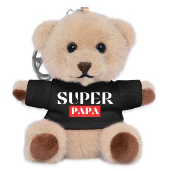 Super Dad Original Father's Day Gift - Teddy Keyring - black - Front