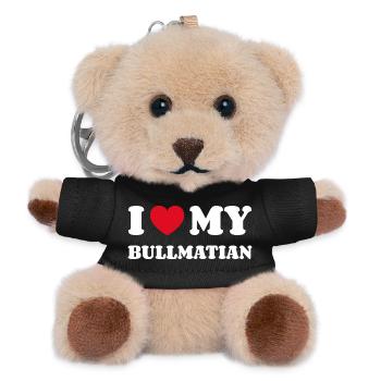 I Love My Bullmatian Hund Besitzer - Teddy Schlüsselanhänger - Schwarz - Vorne