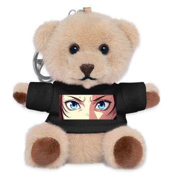 Anime Augen Blaue Iris Manga Fan - Teddy Schlüsselanhänger - Schwarz - Vorne