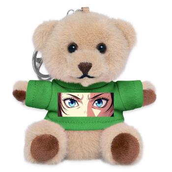 Anime Eyes Blue Iris Manga Fan - Teddy Keyring - green - Front