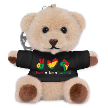 Peace Love Juneteenth – Black Pride Roots - Teddy Keyring - black - Front