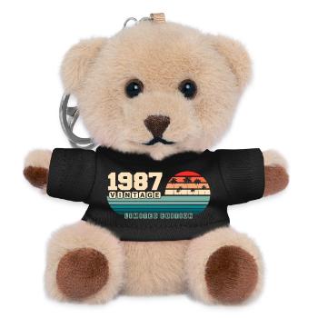38e anniversaire 1987 Vintage 1987 Retro Sunset - Porte-clés ourson - noir - Devant