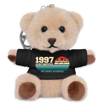 28th Birthday 1997 Vintage 1997 Retro Sunset - Teddy Keyring - black - Front