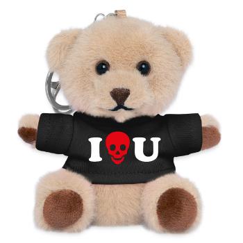 I love you / Totenkopf - Teddy Schlüsselanhänger - Schwarz - Vorne