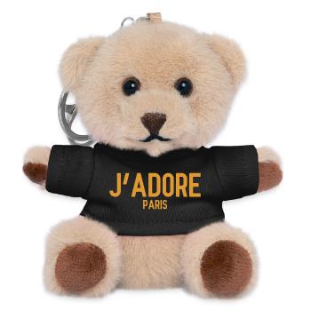 J’Adore Paris - J’aime Paris - France - Frankreich - Porte-clés ourson - noir - Devant
