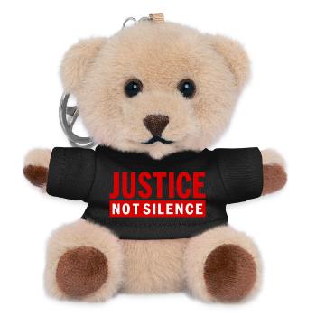 Justice Not Silence Déclaration de Gerechtigkeit - Porte-clés ourson - noir - Devant