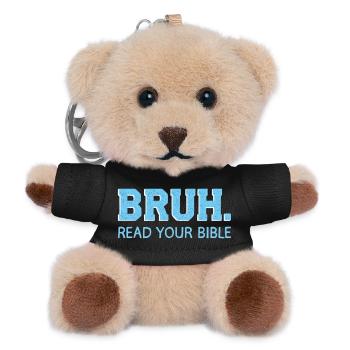 Bruh Bibel Shirt – Lies Die Bibel - Teddy Schlüsselanhänger - Schwarz - Vorne