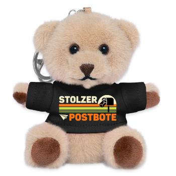 Briefträger STOLZER POSTBOTE Retro Lustiges - Teddy Schlüsselanhänger - Schwarz - Vorne