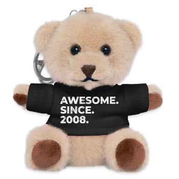 Awesome since 2008 | Geburtstag | Geschenk - Teddy Schlüsselanhänger - Schwarz - Vorne