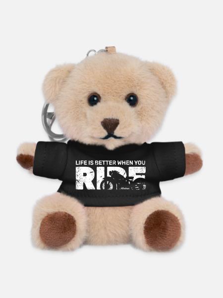 Life is better when you ride - Teddy Keyring - black