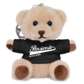 Pensionär 2026 Ruhestand Rentner T-Shirt, Schürze - Teddy Schlüsselanhänger - Schwarz - Vorne