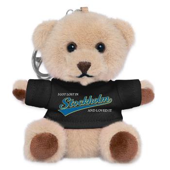 Ich habe mich in Stockholm verlaufen und es geliebt, Schwedische Stadt - Teddy Schlüsselanhänger - Schwarz - Vorne