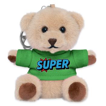 Super Retro Old School Lettering - Teddy Keyring - green - Front