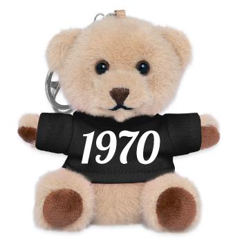 1970 Vintage 1970 Retro Geburtstagsgeschenk 1970er Jahre Geschenk - Teddy Schlüsselanhänger - Schwarz - Vorne