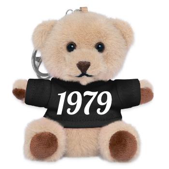 1979 Vintage 1979 Retro Geburtstag 1979 Geschenk - Teddy Schlüsselanhänger - Schwarz - Vorne