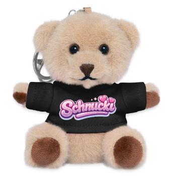 Schnucki Pink Bubble Font - Teddy Keyring - black - Front
