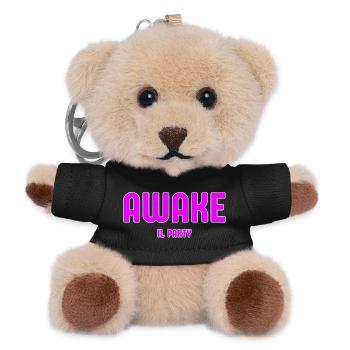 Awake Party Neon Pink - Teddy Keyring - black - Front