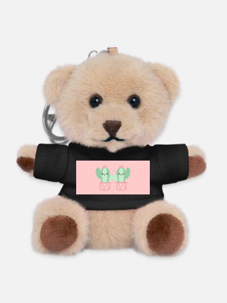 Cactus Heart Friends - Teddy Keyring - black