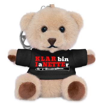 Klarinette - Klar bin I a Netter - Klarinettist - Teddy Schlüsselanhänger - Schwarz - Vorne