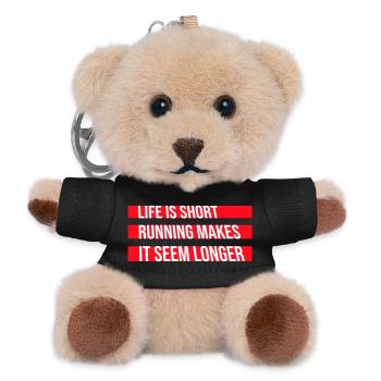 Life Is Short Running Makes It Seem Longer Funny - Teddy Keyring - black - Front