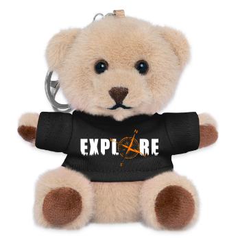 Explore motif with a compass - Teddy Keyring - black - Front