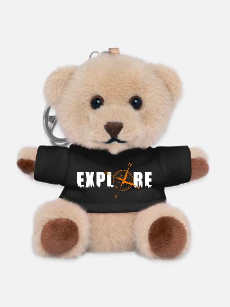 Explorez le motif avec une boussole - Porte-clés ourson - noir