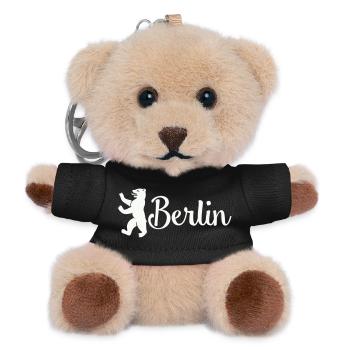 Berlin Bär Logo Schriftzug - Teddy Schlüsselanhänger - Schwarz - Vorne
