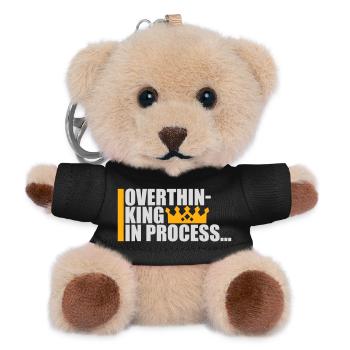 Overthinking In Process Lustig Grübeln Spruch Logo - Teddy Schlüsselanhänger - Schwarz - Vorne