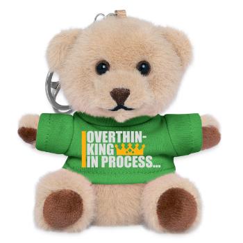 Overthinking In Process Lustig Grübeln Spruch Logo - Teddy Schlüsselanhänger - Grün - Vorne