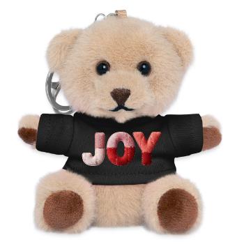 Patchwork Joy Freude und Happiness Design - Teddy Schlüsselanhänger - Schwarz - Vorne
