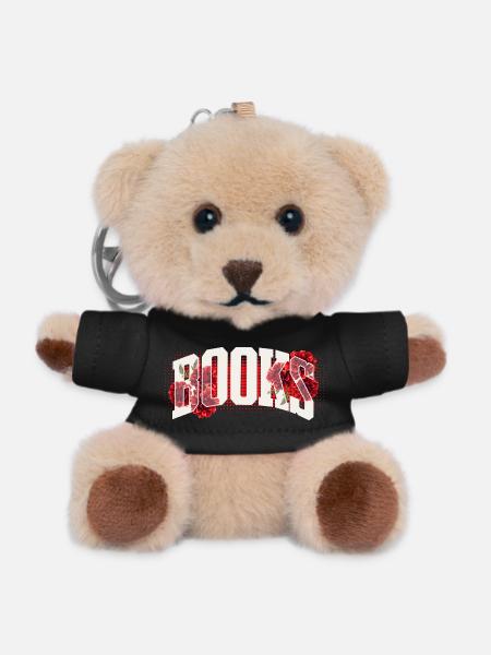 Blood Red Flowers Typo - Teddy Keyring - black