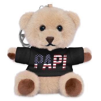 Daddy USA Flag Vintage Dad - Teddy Keyring - black - Front
