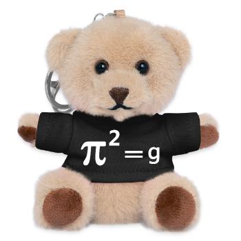 Lustiger Mathematik-Witz Wortspiel - Pi Witz pi Quadrat = g Mathematik - Teddy Schlüsselanhänger - Schwarz - Vorne