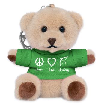 Peace Love Archery - Teddy Keyring - green - Front