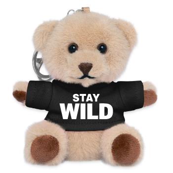 Déclaration de liberté d’aventure STAY WILD - Porte-clés ourson - noir - Devant