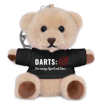 Darts der einzige Sport mit Bier - Lustiges Dartsp - Teddy Schlüsselanhänger - Schwarz - Vorne