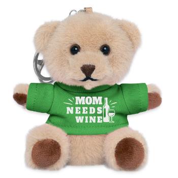 Mom Needs Wine Muttertag Weinliebhaber - Teddy Schlüsselanhänger - Grün - Vorne