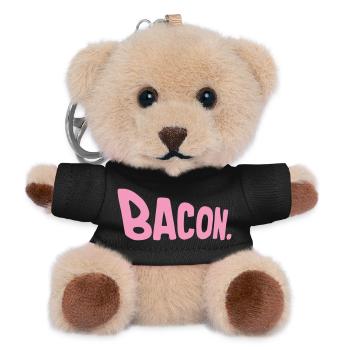 Bacon Bacon Food Funny Meat Foodie - Teddy Keyring - black - Front