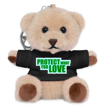 Protect What You Love Nature Protection Statement Logo - Teddy Keyring - black - Front