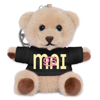Anniversaire mai - Signe du zodiaque Cancer - Porte-clés ourson - noir - Devant