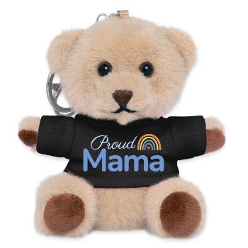 Proud Mama Regenbogen - Teddy Schlüsselanhänger - Schwarz - Vorne
