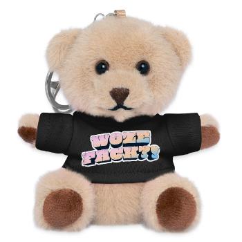 Wow Face Pastel Graffiti Style - Teddy Keyring - black - Front