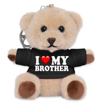 Ich liebe mein Bruder bestes Geschwister-Familiengeschenk - Teddy Schlüsselanhänger - Schwarz - Vorne